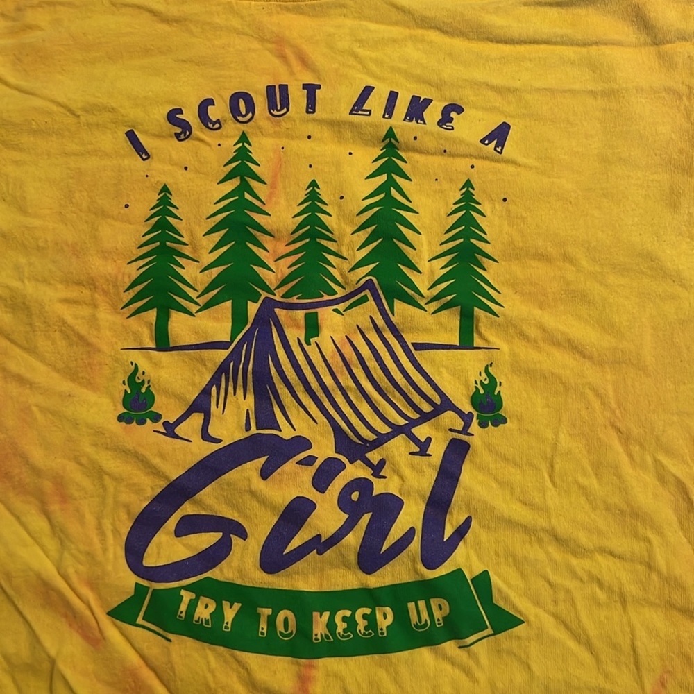 Girl Scout custom shirt youth XL Gildan scouts tie dye